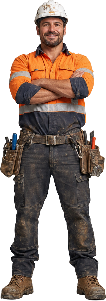 Underground Excavation Sydney tradesman in high-vis